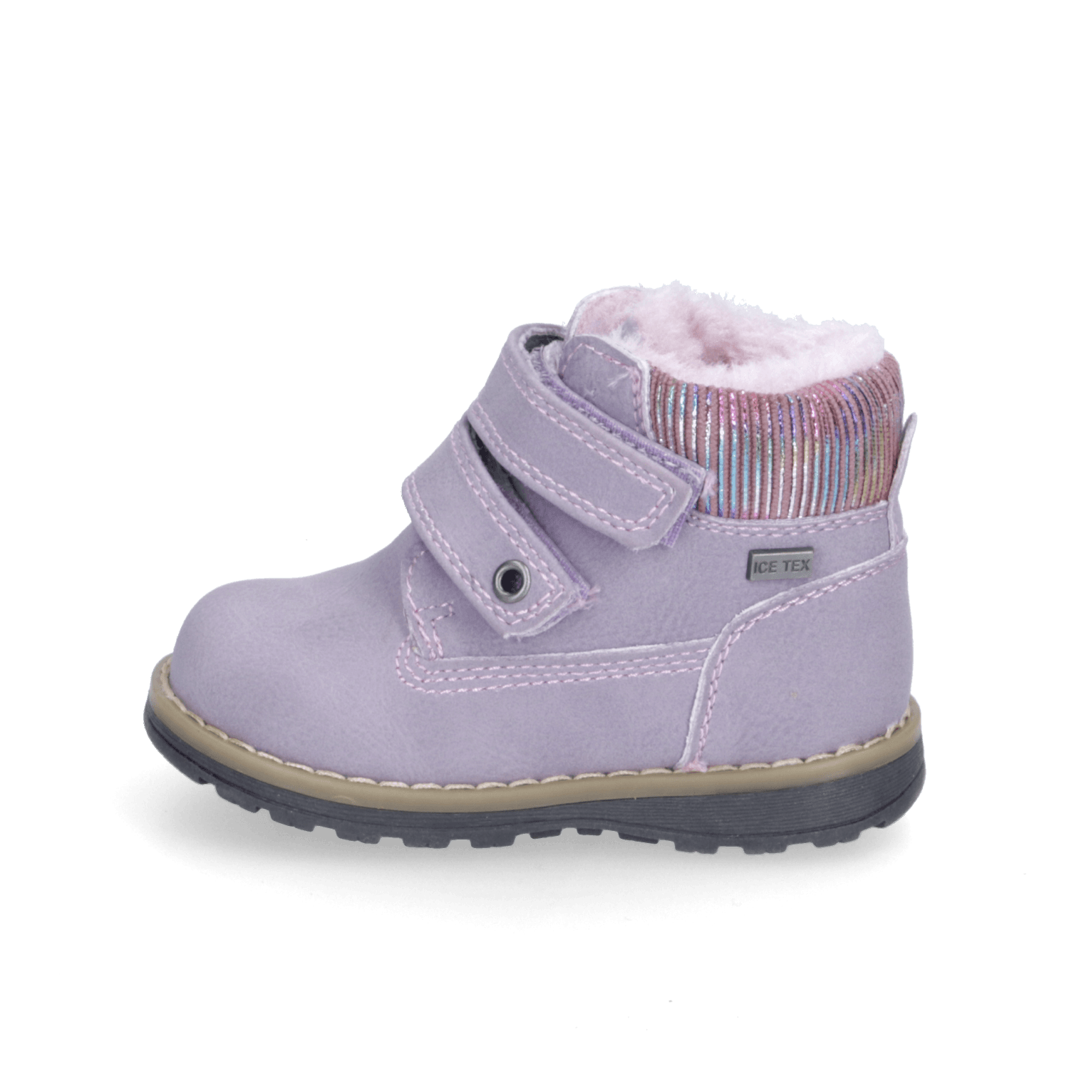 Reno-Schuhe-Bambulini-Kinder-Klett-Boot-Lauflerner-flieder